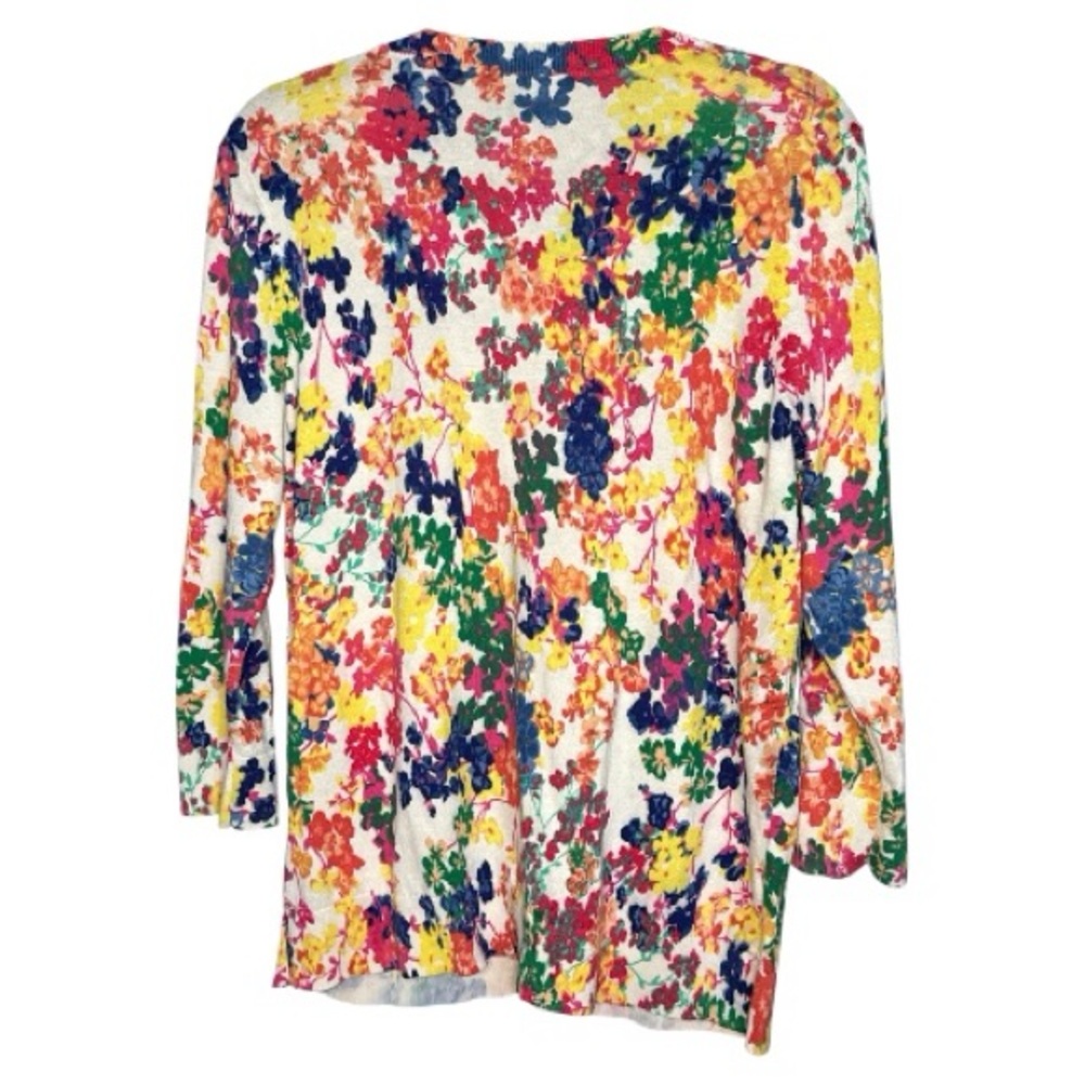 Talbots Women's Lightweight Fitted Floral Cardigan Sweater size 1X - Picture 4 of 8